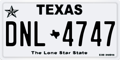 TX license plate DNL4747