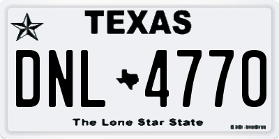 TX license plate DNL4770