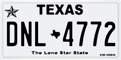 TX license plate DNL4772