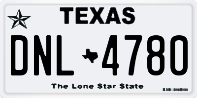 TX license plate DNL4780