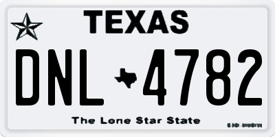 TX license plate DNL4782