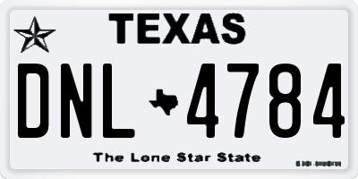 TX license plate DNL4784