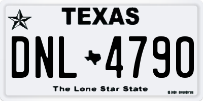 TX license plate DNL4790