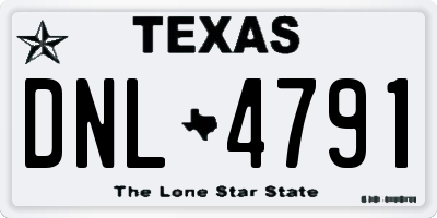 TX license plate DNL4791