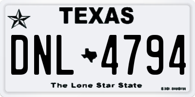 TX license plate DNL4794