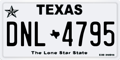 TX license plate DNL4795