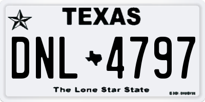 TX license plate DNL4797