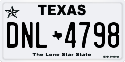 TX license plate DNL4798