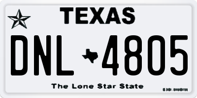 TX license plate DNL4805