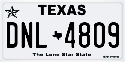 TX license plate DNL4809