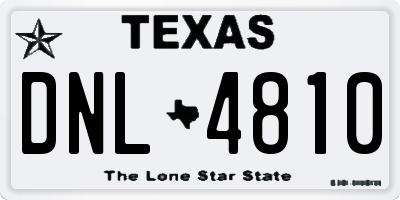 TX license plate DNL4810