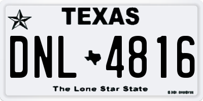TX license plate DNL4816