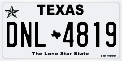 TX license plate DNL4819