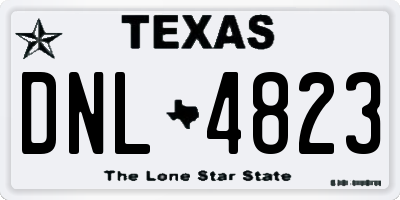 TX license plate DNL4823