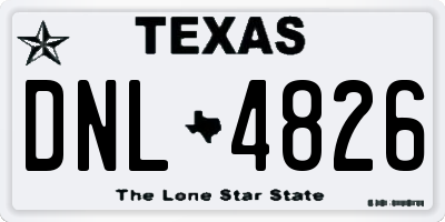 TX license plate DNL4826