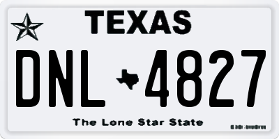 TX license plate DNL4827