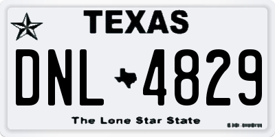 TX license plate DNL4829