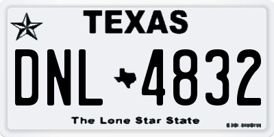 TX license plate DNL4832