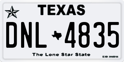 TX license plate DNL4835