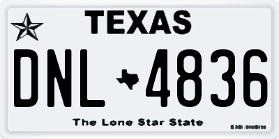 TX license plate DNL4836