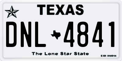 TX license plate DNL4841