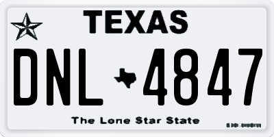 TX license plate DNL4847