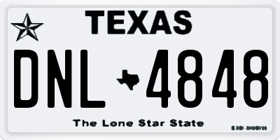 TX license plate DNL4848