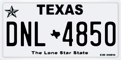 TX license plate DNL4850