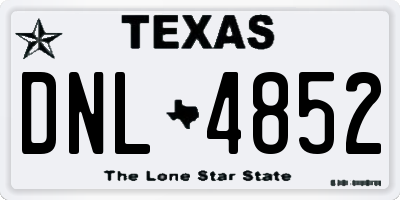 TX license plate DNL4852