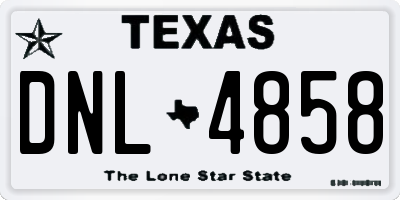 TX license plate DNL4858