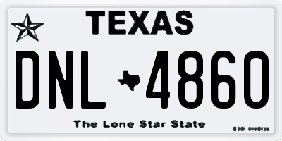 TX license plate DNL4860