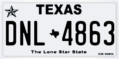TX license plate DNL4863
