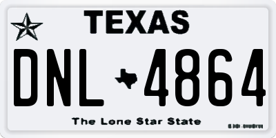 TX license plate DNL4864
