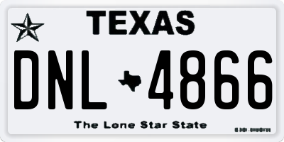 TX license plate DNL4866