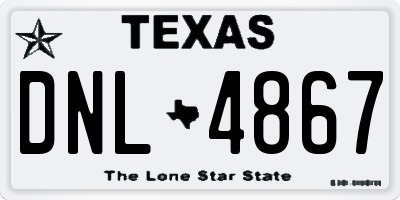 TX license plate DNL4867