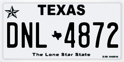 TX license plate DNL4872