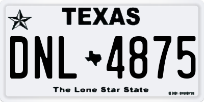 TX license plate DNL4875