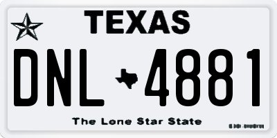 TX license plate DNL4881