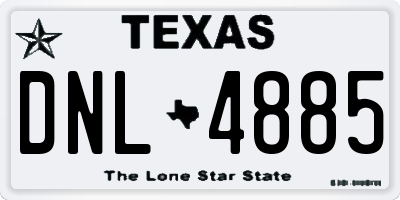 TX license plate DNL4885