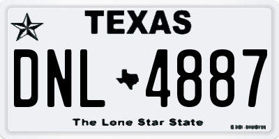 TX license plate DNL4887