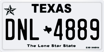 TX license plate DNL4889