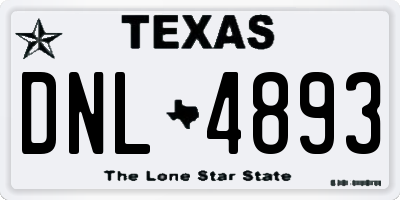 TX license plate DNL4893