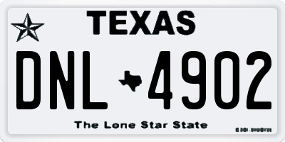 TX license plate DNL4902