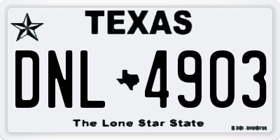 TX license plate DNL4903