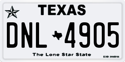 TX license plate DNL4905