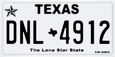 TX license plate DNL4912