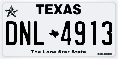 TX license plate DNL4913