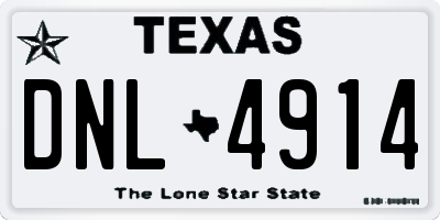 TX license plate DNL4914