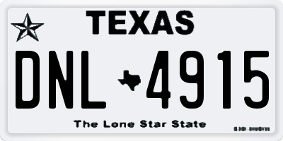 TX license plate DNL4915