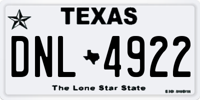 TX license plate DNL4922
